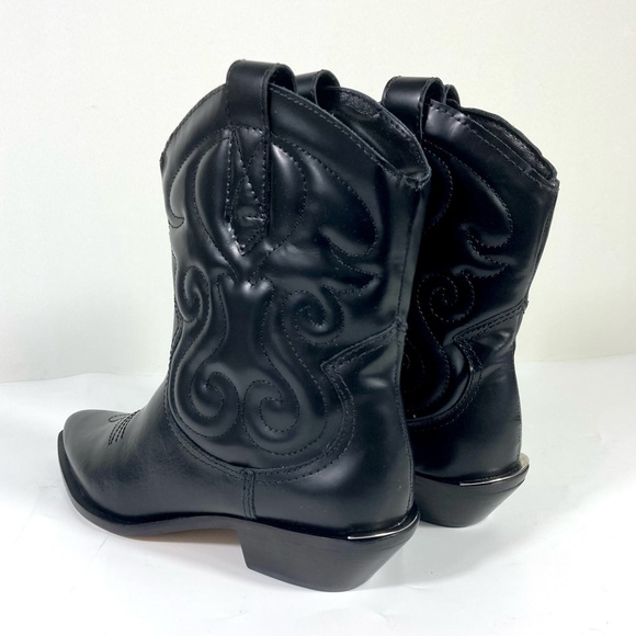 *SOLD* Schutz Zachy Short Western Boots Leather Size 8 Black NEW - Picture 7 of 15